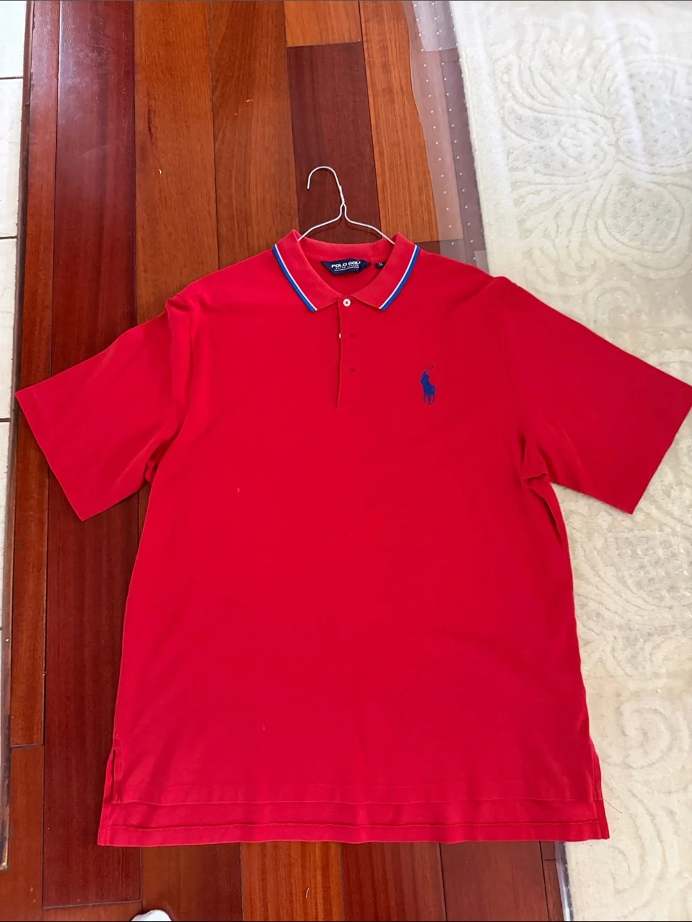Ralph Lauren Red Polo with Blue Embroidered Pony
